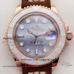 Perfect Replica Rolex Yachtmaster 40mm Watch Rose Gold Blue MOP Face